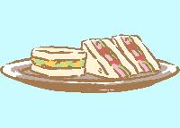 Illustrated blt and chicken sandwiches